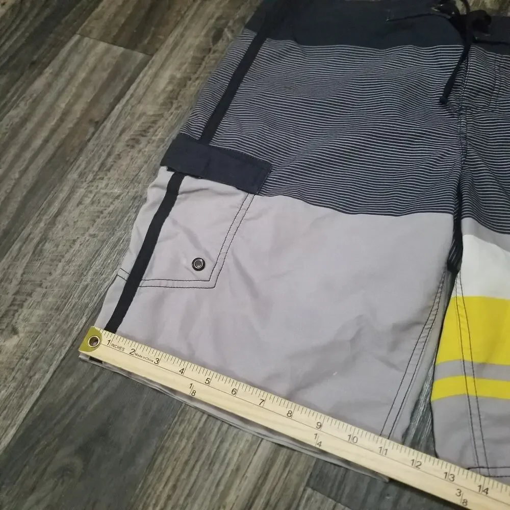 Killer Dana Yellow and Gray Surf Board Shorts Swim Trunks‎ - Men's Size 34